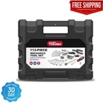 Hyper Tough 113 Piece 1/4 And 3/8 Inch Drive Sae Mechanics Tool Set. Fixed Price $28.97.