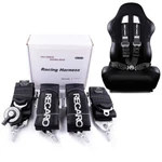 Black Recaro 4 Point 3" Racing Quick Release Snap-on Harness. Fixed Price $112.23.