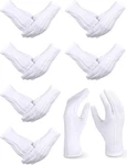 Satinior 6 Pairs White Gloves For Men Usher Pallbearer Parade Nylon Costume. Fixed Price $14.29.