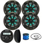 Kicker Round Mount Marine Receiver, Cover, 4X 8" 300W Speakers, Grille, Antenna. Fixed Price $619.91.
