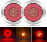 Nwpangu Truck Tail Lights, 24-LED Flush Mount Red/yellow Bi-color Round Brak. Fixed Price $30.97.