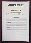 Alpine NVE-N852A Installation Manual With 12 Pages English Language Only. Fixed Price $19.90.