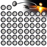 50 Pcs 3/4 Inch Mini Round Clear Lens & Amber Button Side Marker Lights.... Fixed Price $78.32.