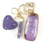 Fob Cover With Diamond Keychain Car Holder Case Compatible Ford .... Fixed Price $45.10.