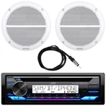 Jvc KD-T92MBS Single Din Marine Receiver, 2X Enrock 6.5" 90W Speakers, Antenna. Fixed Price $217.49.