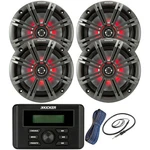 Kicker KMC3 Marine Stereo Receiver, 4X 6.5" Led Speakers W/grille, Wire, Antenna. Fixed Price $569.91.