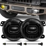 VI9000 4 Inch Led Fog Lights Round & Jk White+amber, Black. Fixed Price $67.35.