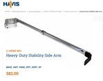 Havis C-HDM-401 Heavy-duty Stability Side Arm With Hardware Accessories Kit. Fixed Price $57.40.
