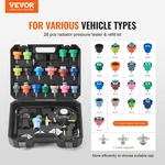 28PCS Radiator Pressure Tester Kit, Coolant Vacuum Refill For Cars Trucks. Fixed Price $88.99.