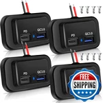 Vadaxx 4PCS 48W 12V/24V Rv Usb Outlet Dual PD3.0 Type-c Quick Charge. Fixed Price $31.36.
