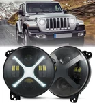 Hengtuaoto 9 Inch Led Headlights With X-style White Drl Amber Turn Signal.. Fixed Price $158.97.