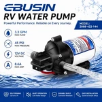 Ebusin Rv Water Pump 2088-422-144 3.3GPM 45PSI Diaphragm 12VDC 8.6A. Fixed Price $49.99.