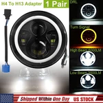1 Pair Round Led Headlights 7" Halo Eyes For Jeep Wrangler Jk Lj Tj Cj. Fixed Price $42.24.