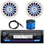 Jvc KDX38MBS Receiver, 4 Enrock 6.5" Led Speakers, Antenna, Wire. Fixed Price $192.49.