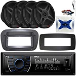 Pyle 1-DIN Marine Receiver W/kit + Adapter, 4X 6.5" 600W Max Speakers, Amplifier. Fixed Price $415.99.