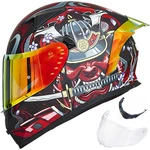 Ilm Armor Full Face Motorcycle Helmets Mirrored&clear Visors 2 Fins Dot. Fixed Price $189.99.