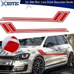 Glossy Red Side Door Skirt Hockey Style Vinyl Sticker For Vw Jetta Passat Golf. Fixed Price $16.99.