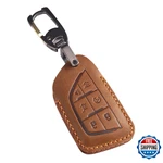 Hontumax Premium Leather 6-BUTTON Key Fob Cover Case For Cadillac Escalade CT4. Fixed Price $31.04.