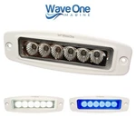 Wave One Marine Dual Color Flush Mount Led White Blue Spreader Boat Deck Light. Fixed Price $39.99.
