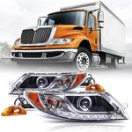 Headlight Assembly For International Durastar 4300 Truck 2001-2016,BLACK Head.... Fixed Price $380.96.