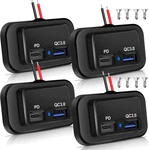 Vadaxx 4PCS 48W 12V/24V Rv Outlet, Dual PD3.0 Type-c (usb C) &quick Charge. Fixed Price $29.70.
