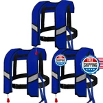 3-PACK 150N Auto Inflatable Life Jacket Adjustable Nylon Swim Vest Blue. Fixed Price $130.99.