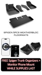 Tesla Model 3 2024-2026 Spigen Floor Mats, Trunk Organizers + Phone Mount. Fixed Price $66.00.