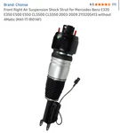 Front Right Air Suspension Shock Strut W/o 4MATIC Fits Mercedes Cls E-class W211. Fixed Price $125.00.