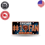 Durable Chicago Bears Fan License Plate Tag - 6''X12.25'' For Automotive Decor. Fixed Price $25.99.