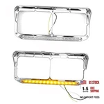 Headlight Bezel With 12" Led Amber For Kenworth T170 T270 T370 Chrome. Fixed Price $71.05.