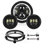 Nilight Motorcycle 7INCH Drl Led Headlights 4.5INCH Fog Black Kits. Fixed Price $119.99.