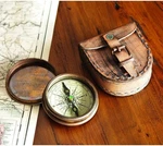 Wind & Weather Antiqued Brass Poem Compass With Leather Case Brown. Fixed Price $17.15.