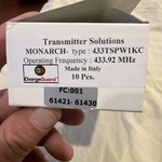 Monarch Garage Door Opener Clicker Remote Fob Fcc Id: 433TSPW1KC. Fixed Price $28.00.
