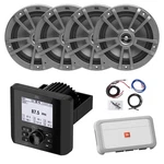 Marine Bluetooth Receiver, 4X 6.5" 180W Boat Gray Speakers, Amplifier W/kit. Fixed Price $678.49.