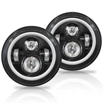 7 Inch Led Round Halo Headlights Hi/lo Beam Drl Amber Turn Sign.... Fixed Price $139.38.