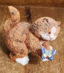 Cat With Butterbly Russ Berrie Resin Figurine Adorable! Item # 13878. Fixed Price $10.00.