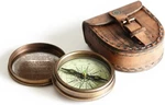 Wind & Weather Antiqued Brass Poem Compass With Leather Case. Fixed Price $17.59.