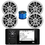 Jbl Marine Bluetooth Stereo Receiver, 6.5" 225W Max White Speaker (qty 4) W/wire. Fixed Price $319.99.