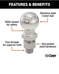 Trailer Hitch Ball Curt Manufacturing 40080. Fixed Price $30.00.