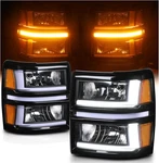 2014-2015 Silverado 1500 Driver Passenger Headlight Pair Black Housing Compatibl. Fixed Price $422.79.