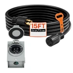 Uimoso Amp Generator Cord & Power Inlet Box, 15FT Nema L14-30P L14-30R Sjtw. Fixed Price $53.19.