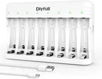 8 Bay Aaa Battery Charger With Usb-c High-speed Charging, Independent Slot. Fixed Price $27.35.