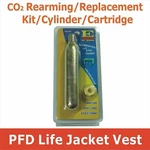 C02 Rearming Kit For Auto Inflatable Life Jacket Pfd Cartridge Tank Replacement. Fixed Price $23.99.