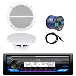 Jvc Bluetooth Marine Car Receiver, 2X Boat 6.5" Speakers, Antenna, 50FT 16G Wire. Fixed Price $169.49.