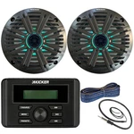 Kicker KMC3 Marine Receiver, 2X 6.5" 195W Led Charcoal Speakers, Wire, Antenna. Fixed Price $399.95.