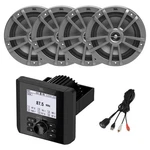 Marine Bluetooth Receiver, 4X 6.5" 180W Boat Gray Speakers Usb/aux Adapter. Fixed Price $431.99.