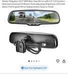 Master Tailgaters 10.5" Oem Rear View Mirror With 4.3" Lcd Screen. Fixed Price $80.00.