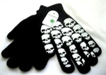 Women Kids Black With Multiple Skulls Knitted Fingered Gloves-brand New!. Fixed Price $19.99.