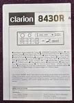 Clarion 8430R Oem Owners Guide * Fold-out Pages In English And French. Fixed Price $19.90.