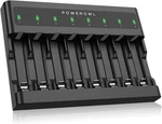 Powerowl Aaa Battery Charger 8 Bay, Independent Slot, Usb Fast Black. Fixed Price $23.99.